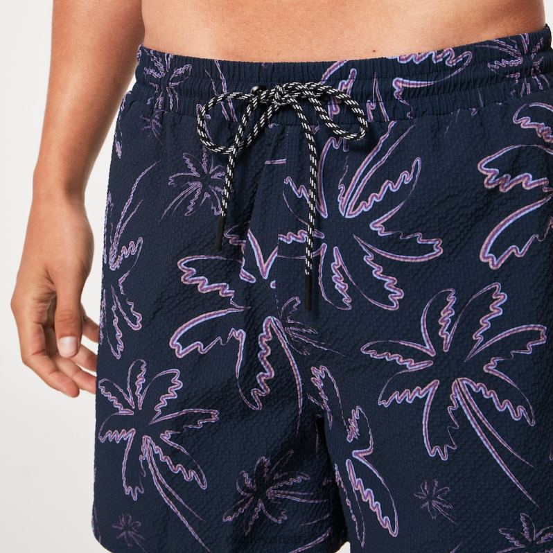 Deco Palms Rc Beachshort Three Lines Palms Blue Oakley2ZJX2916