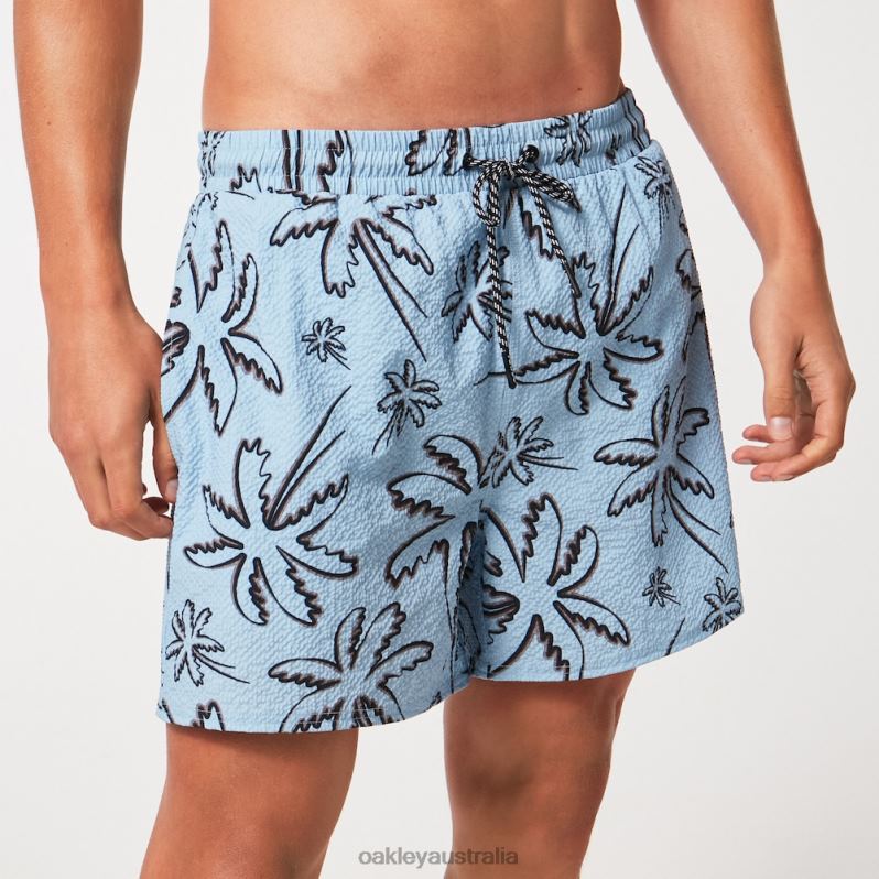 Deco Palms Rc Beachshort Three Lines Palms Light Blue Oakley2ZJX2917