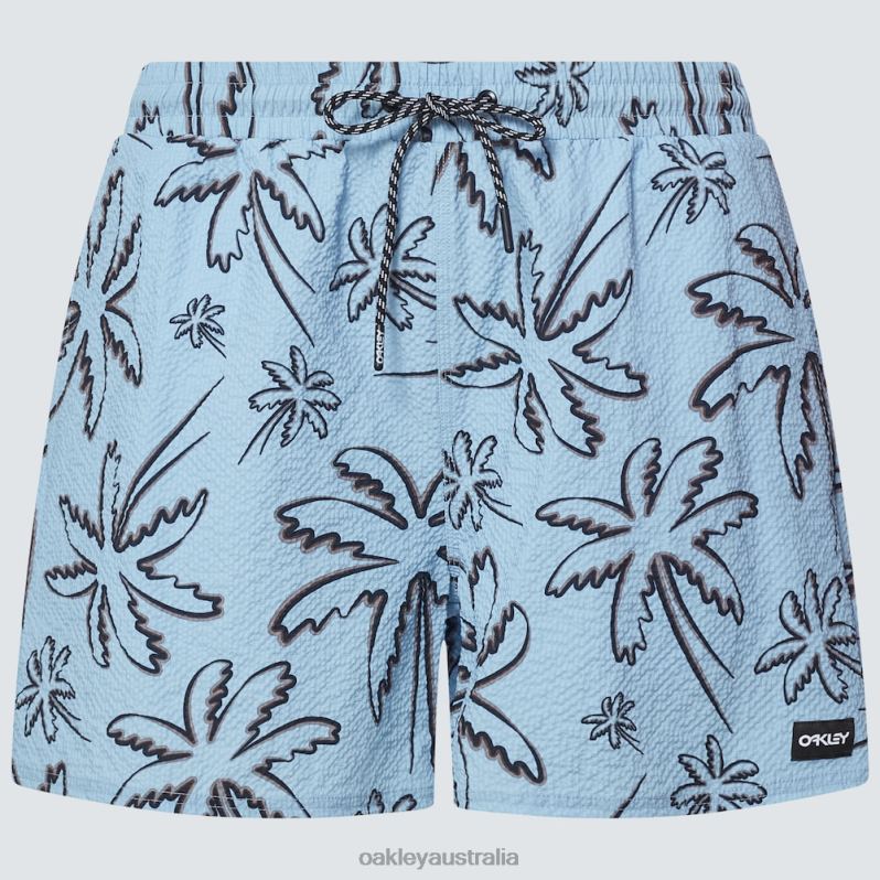 Deco Palms Rc Beachshort Three Lines Palms Light Blue Oakley2ZJX2917