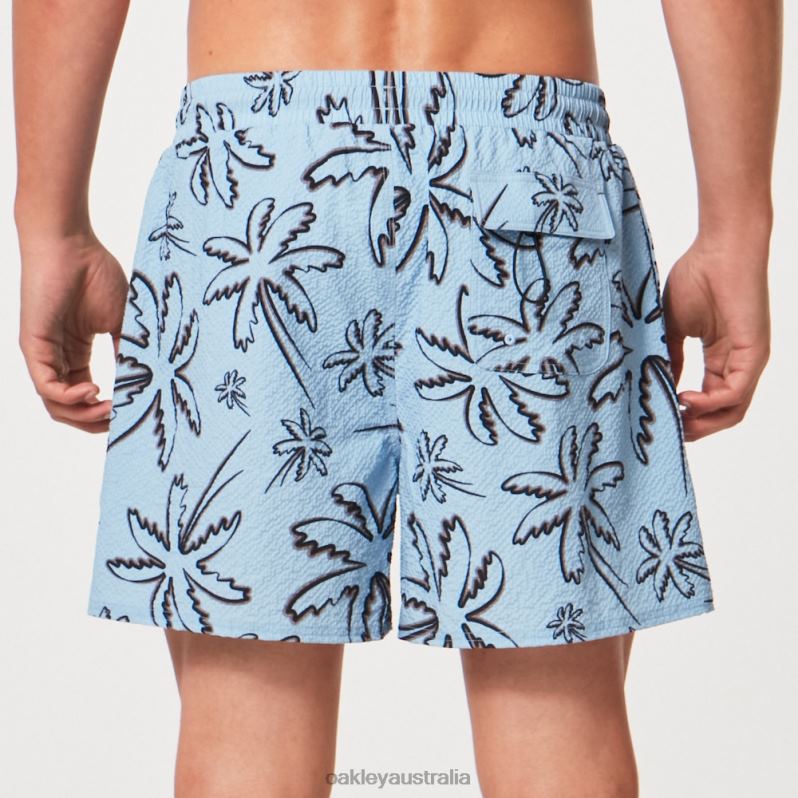 Deco Palms Rc Beachshort Three Lines Palms Light Blue Oakley2ZJX2917