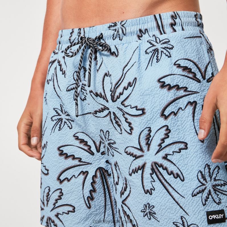Deco Palms Rc Beachshort Three Lines Palms Light Blue Oakley2ZJX2917