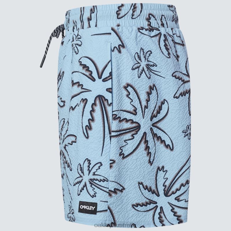 Deco Palms Rc Beachshort Three Lines Palms Light Blue Oakley2ZJX2917