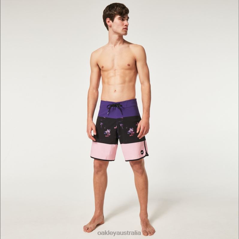 Tropics St 19"Rc Boardshort Palms Stripe Black Oakley2ZJX2766