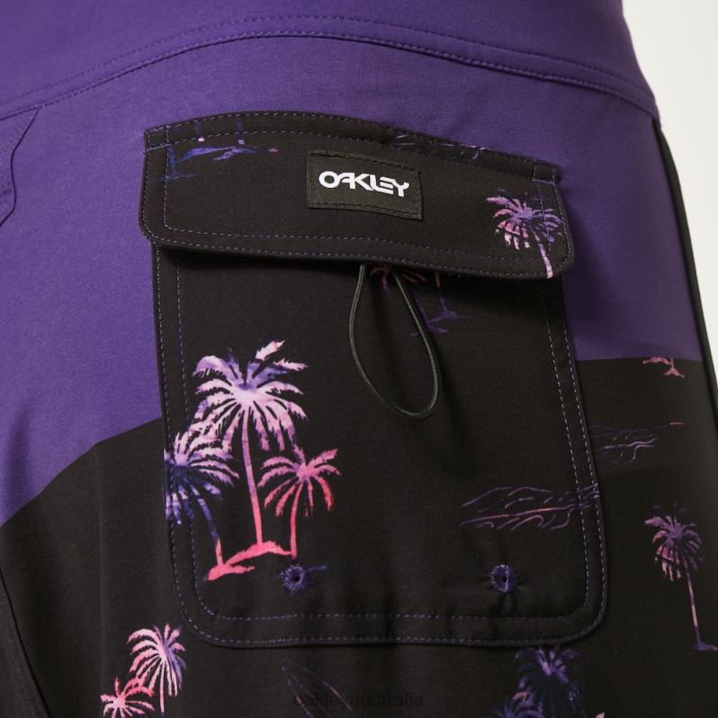 Tropics St 19"Rc Boardshort Palms Stripe Black Oakley2ZJX2766