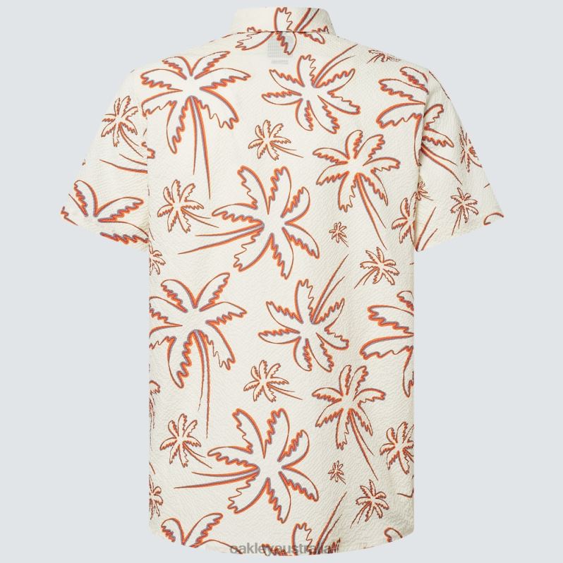 Deco Palms Rc SS Button Down Three Lines Palms Arctic Oakley2ZJX2593