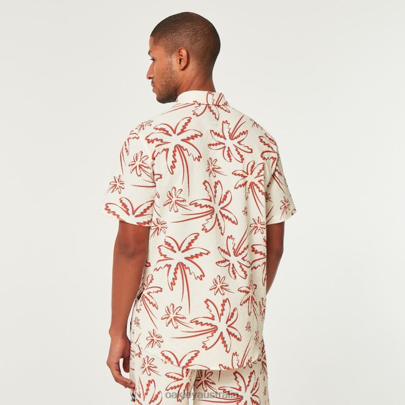 Deco Palms Rc SS Button Down Three Lines Palms Arctic Oakley2ZJX2593