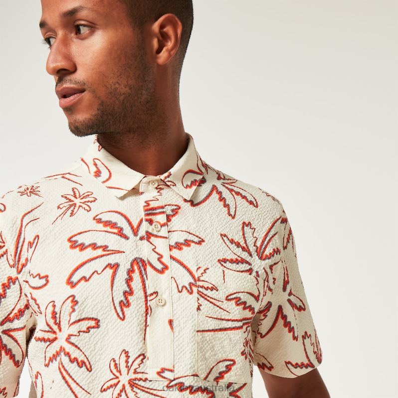 Deco Palms Rc SS Button Down Three Lines Palms Arctic Oakley2ZJX2593