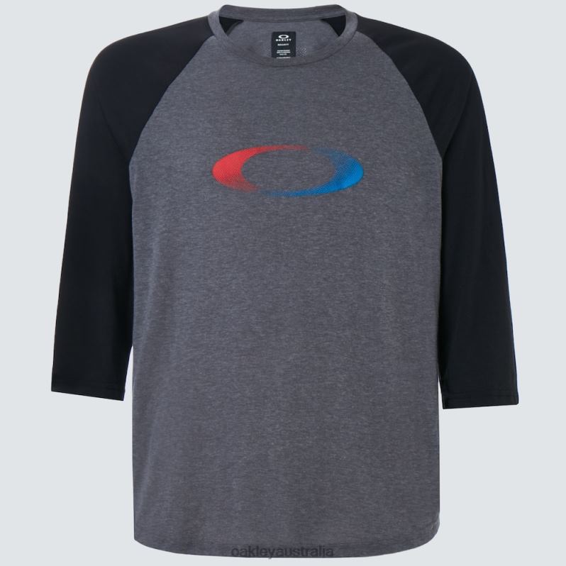 USA Gradient Ellipse 3/4 Tee New Athletic Gray Oakley2ZJX2404