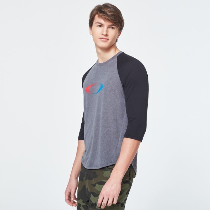 USA Gradient Ellipse 3/4 Tee New Athletic Gray Oakley2ZJX2404