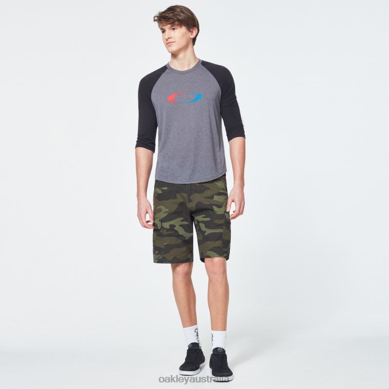 USA Gradient Ellipse 3/4 Tee New Athletic Gray Oakley2ZJX2404