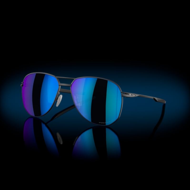 Contrail TI Prizm Sapphire Polarized Lenses, Satin Light Steel Frame Oakley2ZJX374