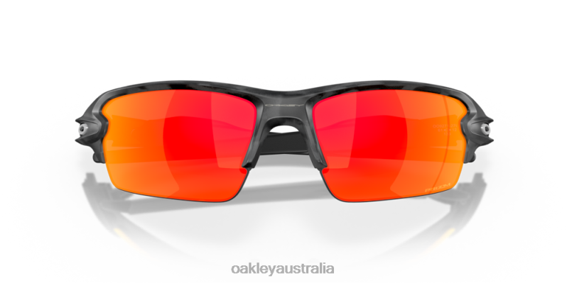 Flak 2.0 (Low Bridge Fit) Black Camo Collection Prizm Ruby Lenses, Black Camo Frame Oakley2ZJX869