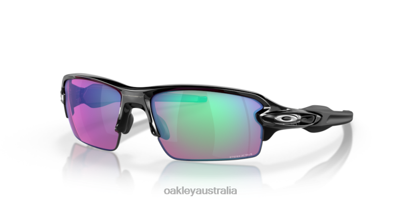 Flak 2.0 (Low Bridge Fit) Prizm Golf Lenses, Polished Black Frame Oakley2ZJX863