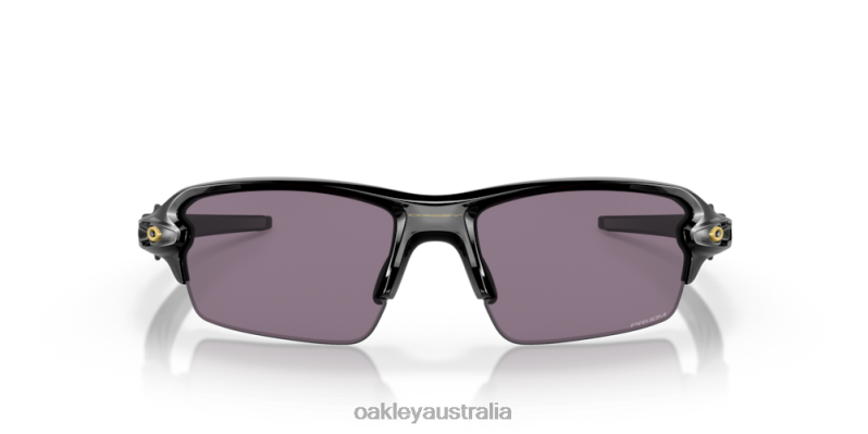 Flak 2.0 (Low Bridge Fit) Prizm Grey Lenses, Polished Black Frame Oakley2ZJX873