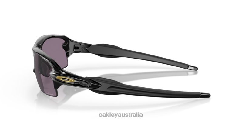 Flak 2.0 (Low Bridge Fit) Prizm Grey Lenses, Polished Black Frame Oakley2ZJX873