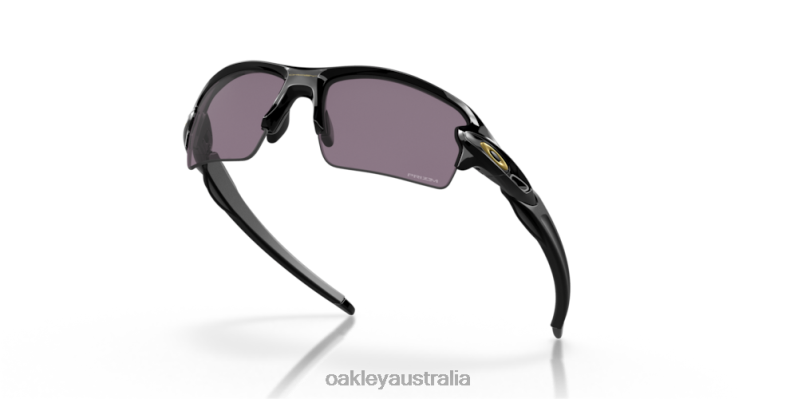 Flak 2.0 (Low Bridge Fit) Prizm Grey Lenses, Polished Black Frame Oakley2ZJX873
