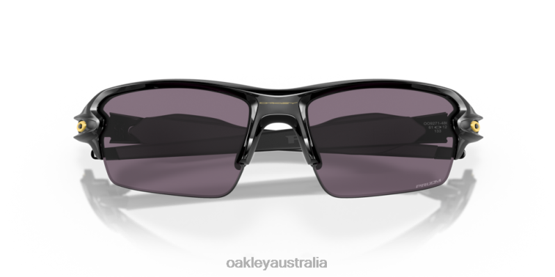 Flak 2.0 (Low Bridge Fit) Prizm Grey Lenses, Polished Black Frame Oakley2ZJX873