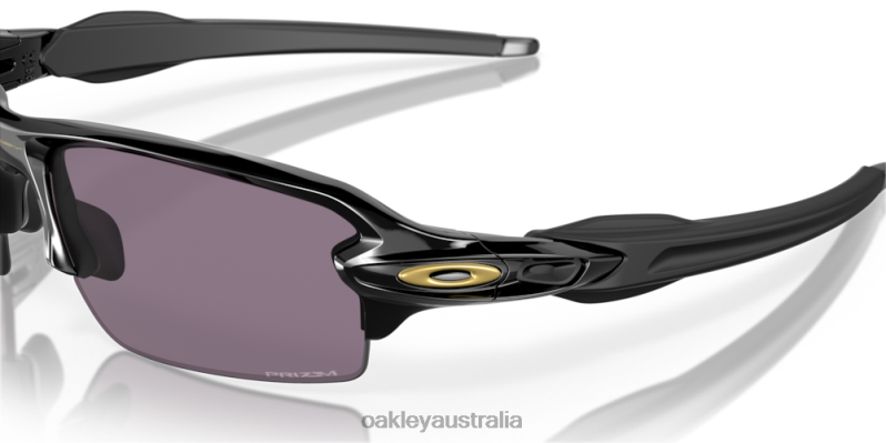 Flak 2.0 (Low Bridge Fit) Prizm Grey Lenses, Polished Black Frame Oakley2ZJX873