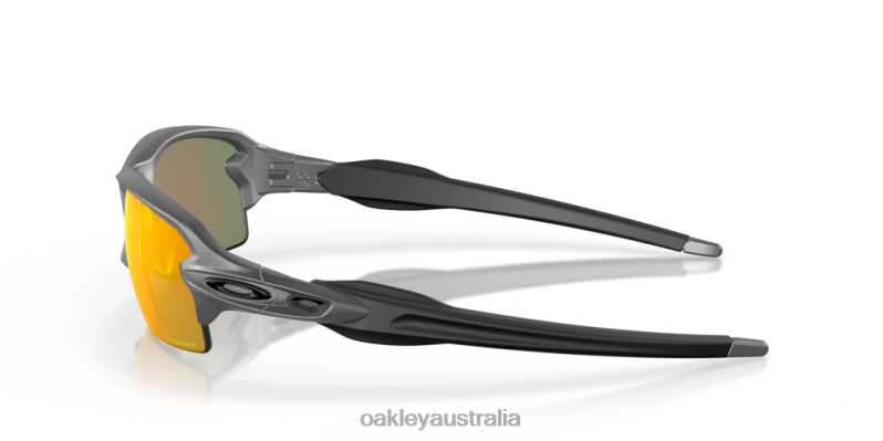 Flak 2.0 (Low Bridge Fit) Prizm Ruby Lenses, Steel Frame Oakley2ZJX872