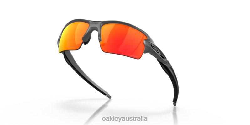 Flak 2.0 (Low Bridge Fit) Prizm Ruby Lenses, Steel Frame Oakley2ZJX872