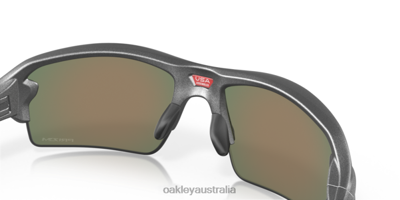 Flak 2.0 (Low Bridge Fit) Prizm Ruby Lenses, Steel Frame Oakley2ZJX872