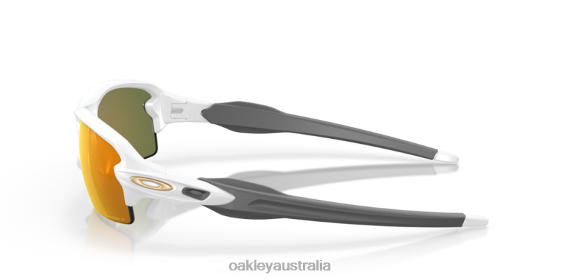 Flak 2.0 (Low Bridge Fit) Prizm Ruby Polarized Lenses, Matte White Frame Oakley2ZJX874