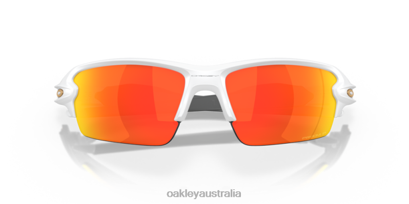 Flak 2.0 (Low Bridge Fit) Prizm Ruby Polarized Lenses, Matte White Frame Oakley2ZJX874