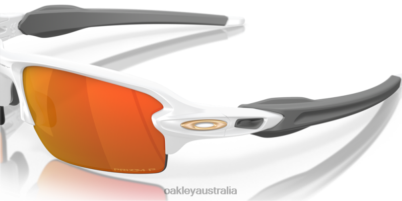 Flak 2.0 (Low Bridge Fit) Prizm Ruby Polarized Lenses, Matte White Frame Oakley2ZJX874