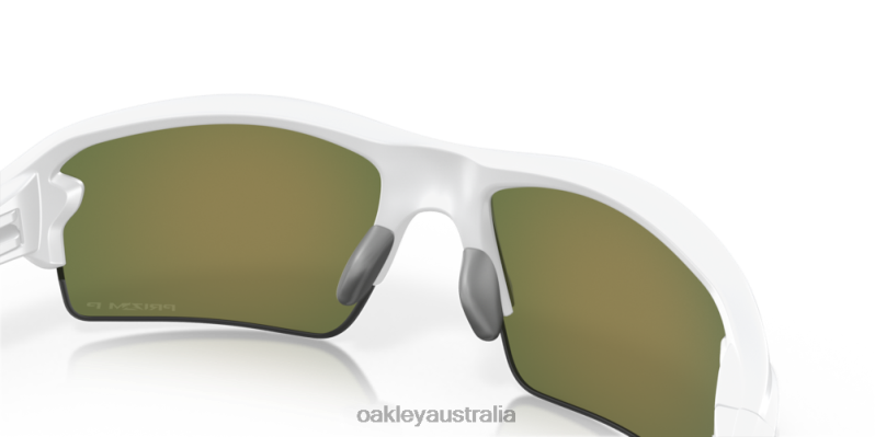 Flak 2.0 (Low Bridge Fit) Prizm Ruby Polarized Lenses, Matte White Frame Oakley2ZJX874