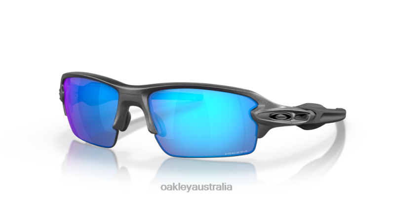 Flak 2.0 (Low Bridge Fit) Prizm Sapphire Lenses, Steel Frame Oakley2ZJX871