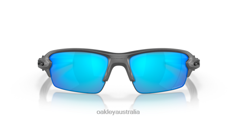 Flak 2.0 (Low Bridge Fit) Prizm Sapphire Lenses, Steel Frame Oakley2ZJX871