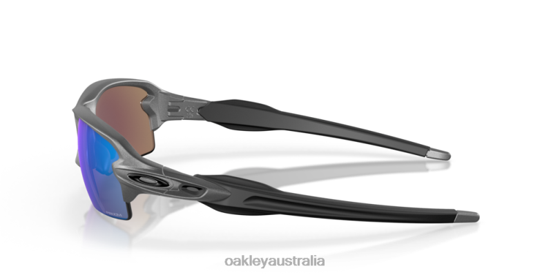 Flak 2.0 (Low Bridge Fit) Prizm Sapphire Lenses, Steel Frame Oakley2ZJX871