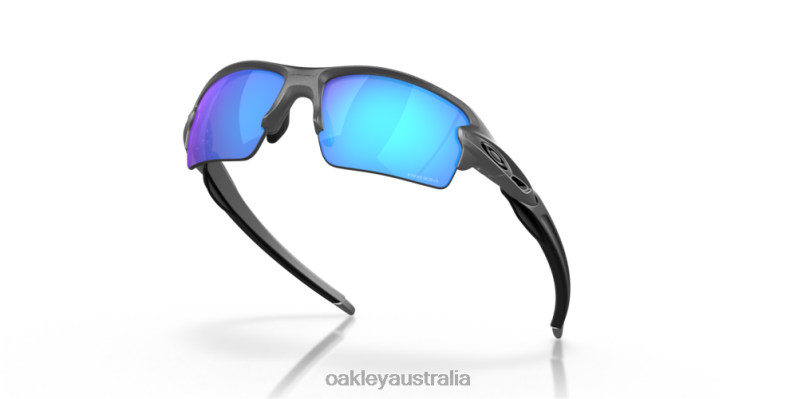 Flak 2.0 (Low Bridge Fit) Prizm Sapphire Lenses, Steel Frame Oakley2ZJX871
