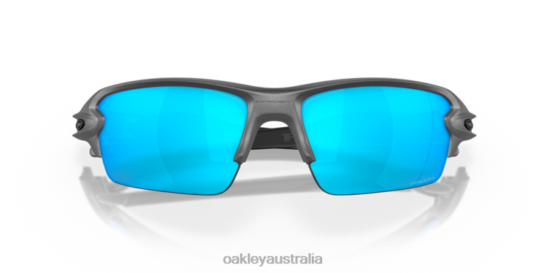 Flak 2.0 (Low Bridge Fit) Prizm Sapphire Lenses, Steel Frame Oakley2ZJX871
