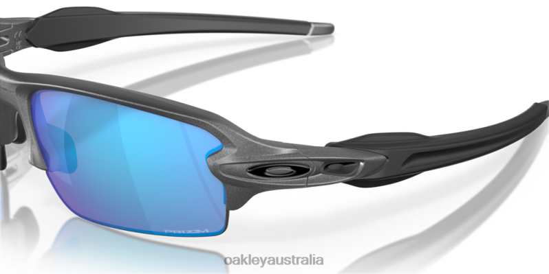 Flak 2.0 (Low Bridge Fit) Prizm Sapphire Lenses, Steel Frame Oakley2ZJX871