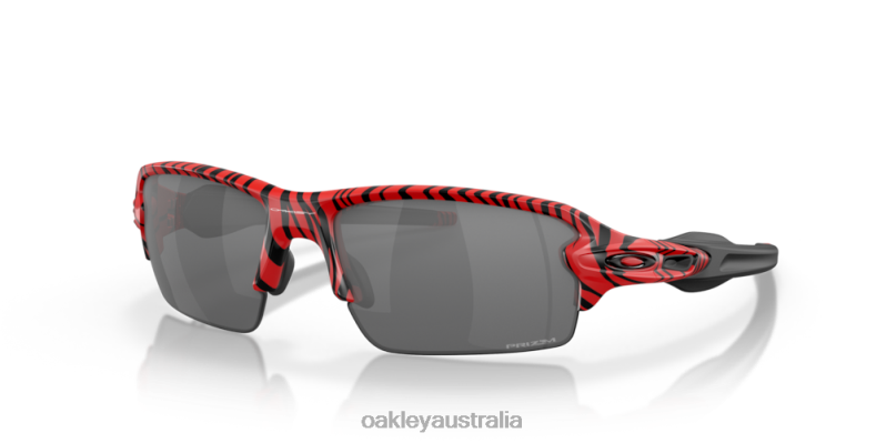 Flak 2.0 (Low Bridge Fit) Red Tiger Prizm Black Lenses, Red Tiger Frame Oakley2ZJX877