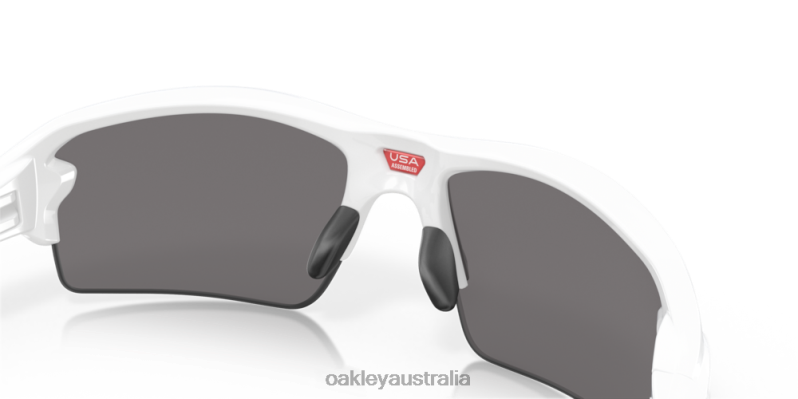 Flak 2.0 (Low Bridge Fit) Slate Iridium Lenses, Polished White Frame Oakley2ZJX865