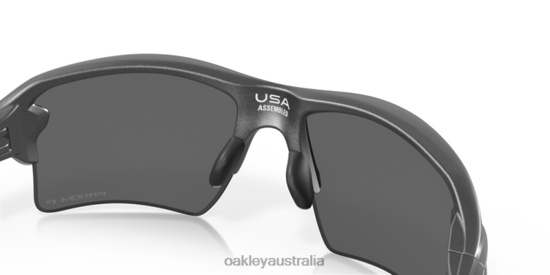 Flak 2.0 XL Prizm Black Polarized Lenses, Steel Frame Oakley2ZJX144