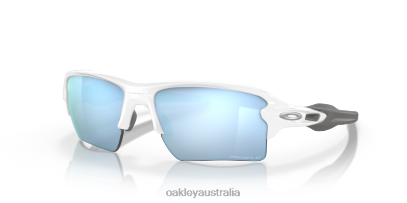 Flak 2.0 XL Prizm Deep Water Polarized Lenses, Polished White Frame Oakley2ZJX133