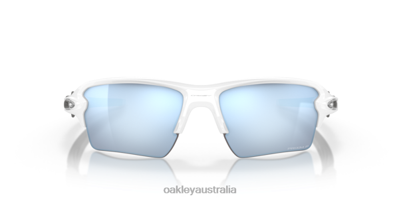 Flak 2.0 XL Prizm Deep Water Polarized Lenses, Polished White Frame Oakley2ZJX133