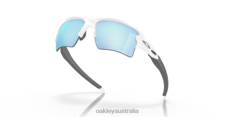 Flak 2.0 XL Prizm Deep Water Polarized Lenses, Polished White Frame Oakley2ZJX133