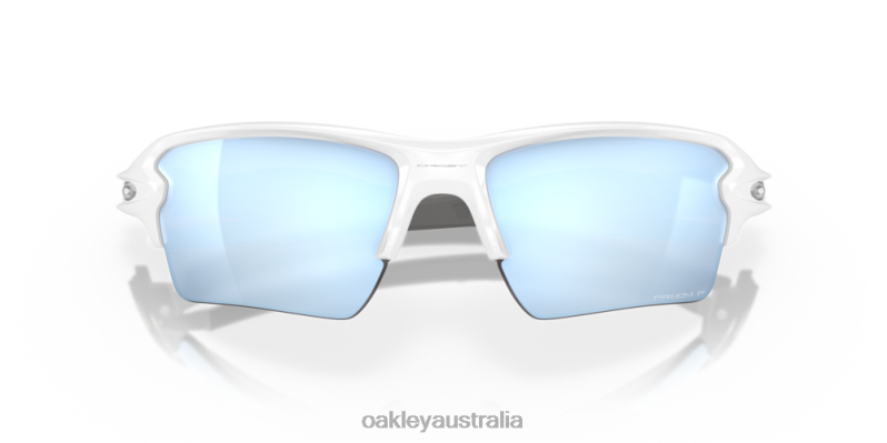 Flak 2.0 XL Prizm Deep Water Polarized Lenses, Polished White Frame Oakley2ZJX133