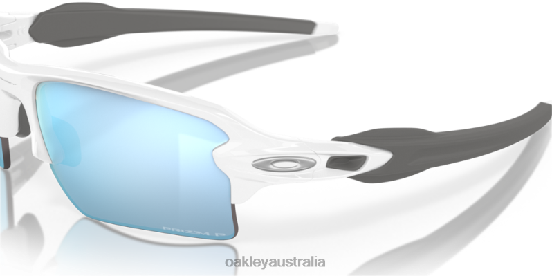 Flak 2.0 XL Prizm Deep Water Polarized Lenses, Polished White Frame Oakley2ZJX133