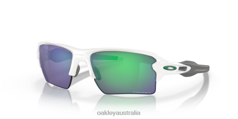Flak 2.0 XL Team Colors Prizm Jade Lenses, Polished White Frame Oakley2ZJX137