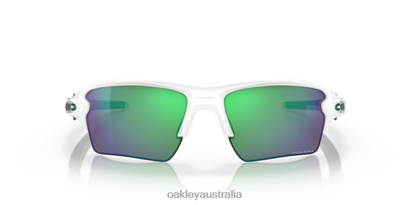 Flak 2.0 XL Team Colors Prizm Jade Lenses, Polished White Frame Oakley2ZJX137