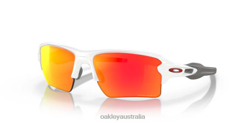 Flak 2.0 XL Team Colors Prizm Ruby Lenses, Polished White Frame Oakley2ZJX138
