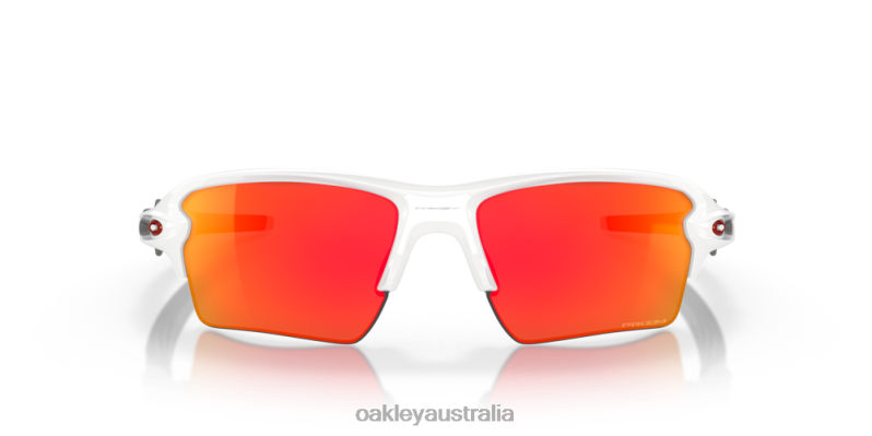 Flak 2.0 XL Team Colors Prizm Ruby Lenses, Polished White Frame Oakley2ZJX138