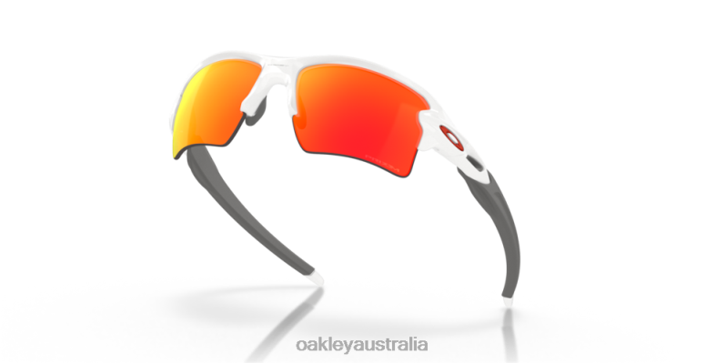 Flak 2.0 XL Team Colors Prizm Ruby Lenses, Polished White Frame Oakley2ZJX138