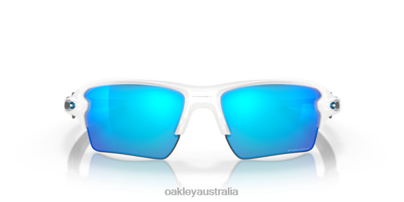 Flak 2.0 XL Team Colors Prizm Sapphire Lenses, Polished White Frame Oakley2ZJX139