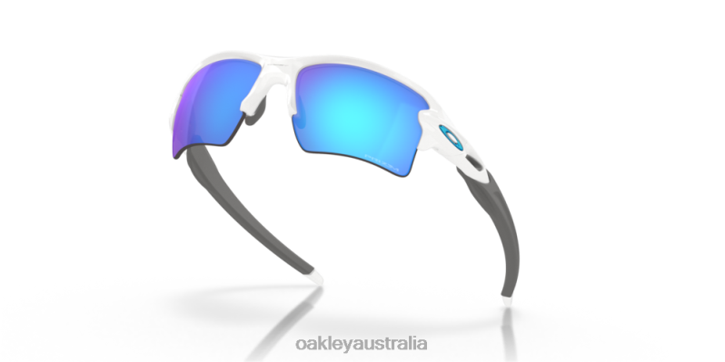 Flak 2.0 XL Team Colors Prizm Sapphire Lenses, Polished White Frame Oakley2ZJX139